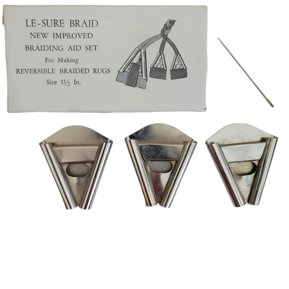 60s NOS Le-sure Braid Kit for Making Reversible Braided Rugs - Complete